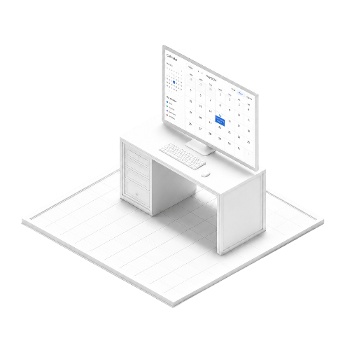 Desktop computer showing a calendar with bookings